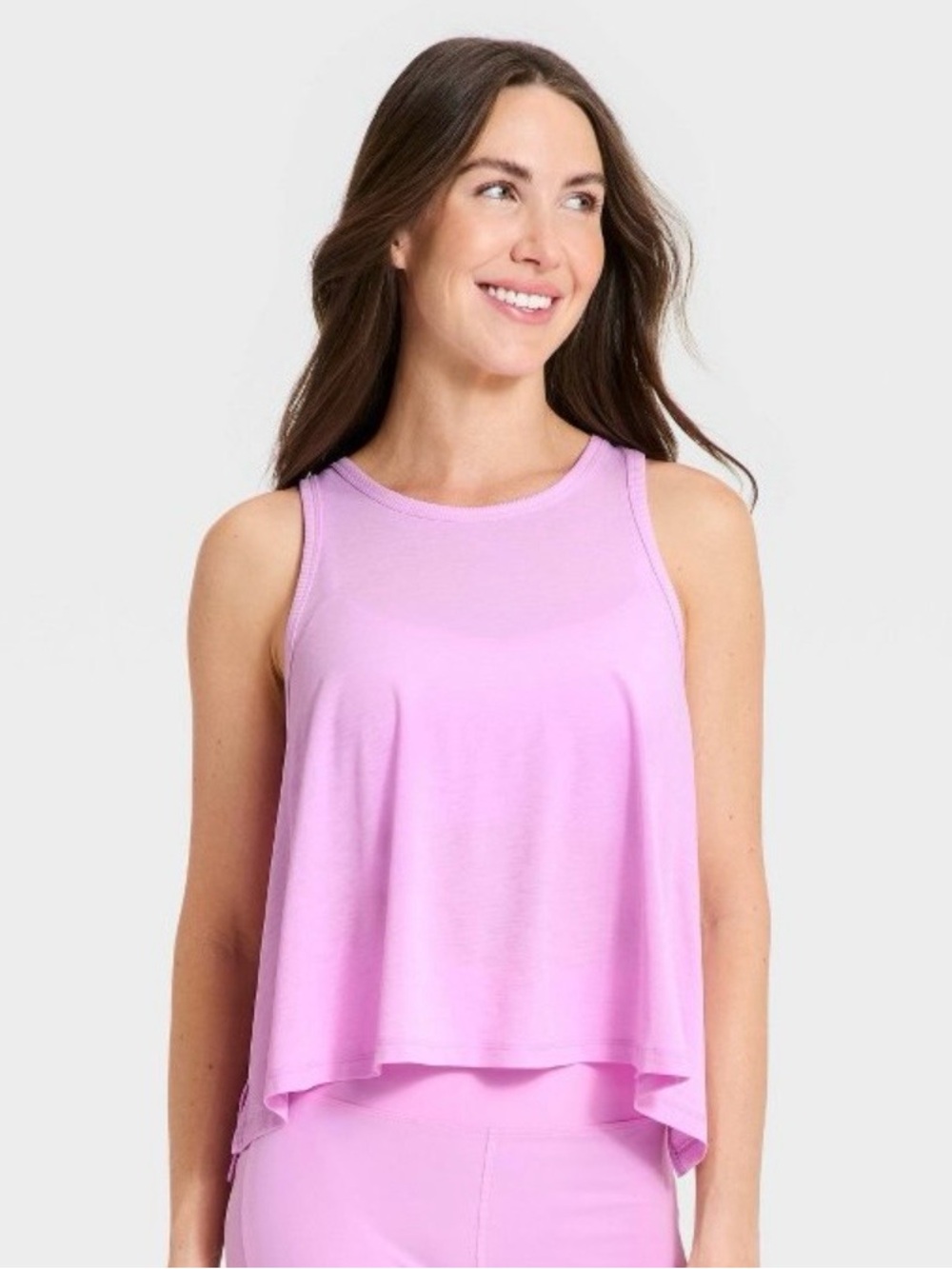 All In Motion Women's Mesh Back Cropped Run Tank Top Light Violet L (NWT)